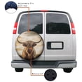 thumbnail image 4 of KAKALAD Long Horns Highland Cow Standing In Field 02 Spare Tire Cover Universal Vehicle Accessories Buckle Car Tools 17”in, 4 of 6