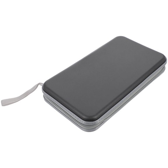 Storage Case with Carrying Strap for Organizing 80 Discs Black Plastic