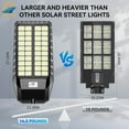 thumbnail image 6 of Adewalk 9000W Solar Street Lights Outdoor, Commercial Solar Street Lights Outdoor Dusk to Dawn, Solar Outdoor Light with Motion Sensor and Remote Control, Solar Parking Lot Lights for Yard, Country, 6 of 7