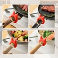 thumbnail image 3 of Pinces de Service Compactes Petite Cuillère Support de Casserole Spatule Clips Résistants à la Chaleur Antidérapants en Silicone Support de Cuillère Support de Cuillère Amusant Repose-Cuillère pour Pot Gadget de Cuisine Rouge, 3 of 8