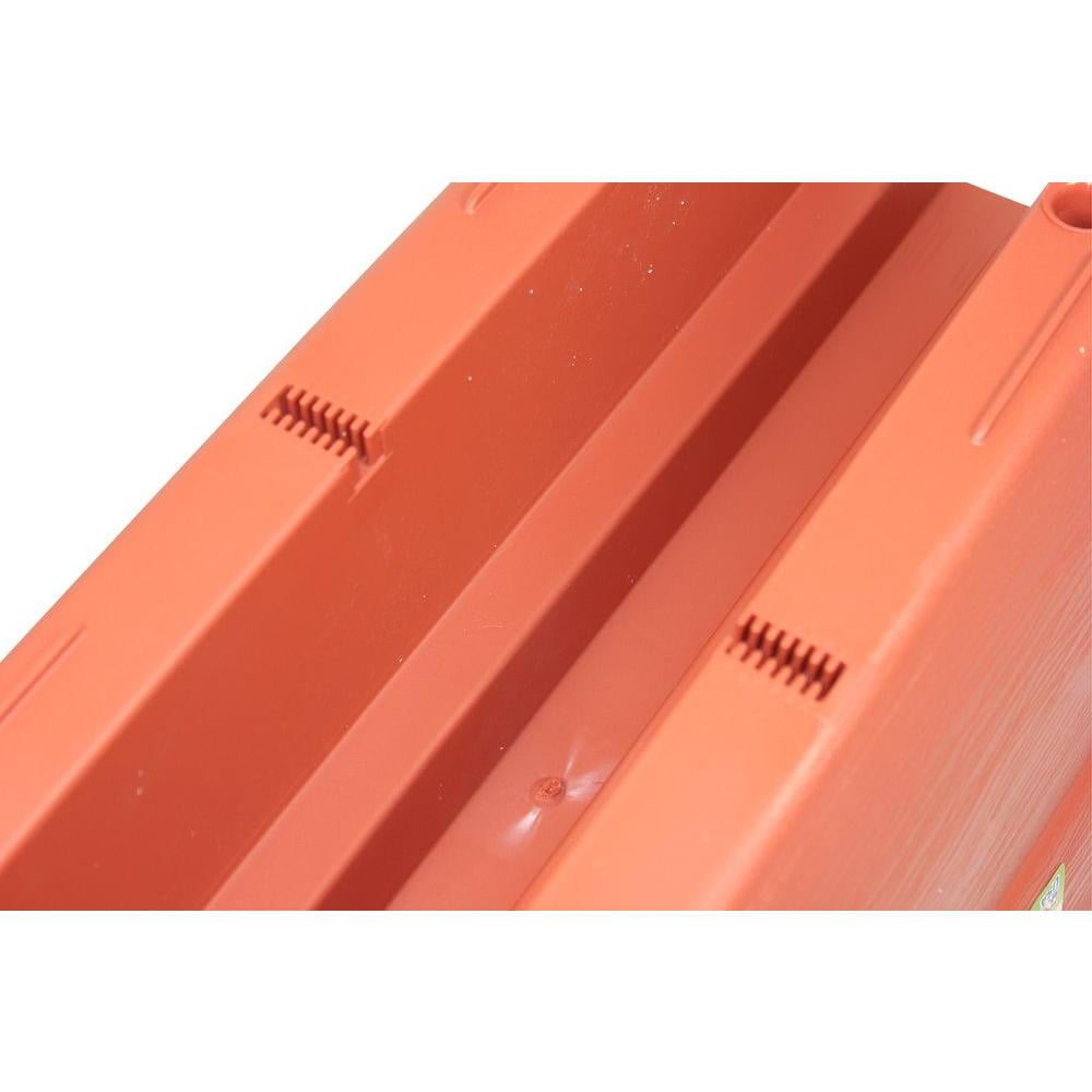Bloomers Rail Picker Self-Watering Rail Planter Grow Box – 24" Weatherproof Resin Planter  – Terracotta