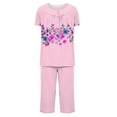 thumbnail image 5 of Aqestyerly Ensemble de Pyjama, Ensemble de Pyjama Décontracté pour Femmes avec Blouse à Manches Courtes et Col Rond et Pantalon Confortable/violet(TTTG), 5 of 5