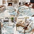 thumbnail image 5 of 8'x10' Area Rugs, Blue Anchor Coastal Indoor Outdoor Area Rug for Living Room Bedroom, Nautical Summer Beach Starfish Snowflake Washable Bathroom Rugs Kitchen Floor Carpet Mats Home Decor Aesthetic, 5 of 8