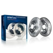 Detroit Axle - 10.31" inch Rear Drilled and Slotted Disc Brake Rotors Replacement for Hyundai Elantra Tucson Kia Sportage