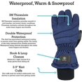 thumbnail image 2 of Gant de Ski d'Hiver Imperméable pour Enfants avec Crêtes, Denim Bleu, 5-6 Ans, 2 of 4