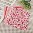 thumbnail image 3 of 7 Pcs Tissu en Coton Patchwork Pré-Découpé Carrés de Quilting Tissu DIY pour Costumes Décorations Projets Scolaires avec Design de Fleurs Rouges, 3 of 7