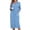 Blue, variant on CIENVNSTG Womens Zip Up Sleepwear Pajamas Half Sleeve Bathrobes Loose Nursing Dress Long Robe Nightgown With Pockets Nighties Loungewear Blue M