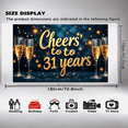 thumbnail image 6 of LUUFILx Cheers to 31 Years Banner Backdrop Background Party Supplies Anniversary Celebration Decor Photography Props Event Decorations Festive Happy Birthday, 6 of 8