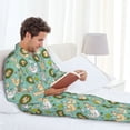 thumbnail image 4 of Wukai Chicken Laying Eggs Men's Long-Sleeve Pajama Set - Comfortable Sleepwear with Button-Down Shirt and Pants-Small, 4 of 6