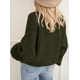 thumbnail image 5 of Suéter PRETTYGARDEN para mujer, tejido grueso oversize color verde militar, 5 of 5