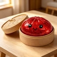 thumbnail image 4 of Dumplings Stress Balls, Giant Glitter Squishies, Soft Squeeze Decompression Dough with Food Steamer, 3.7 inch Red Crazy Gifts for Fun, 4 of 6