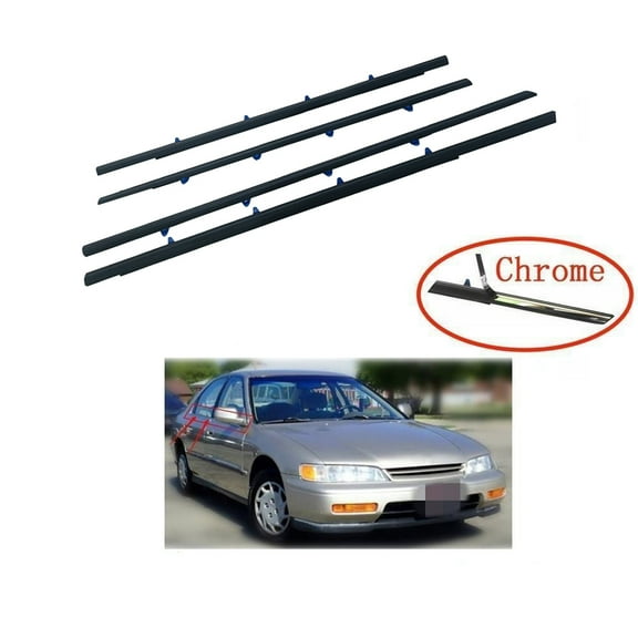 Window Weatherstrip 4PCS Molding Trim Outer For Accord Sedan 94-97 72410-SV4-A12