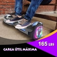 thumbnail image 4 of HOVERSTAR Bluetooth Hoverboard, LBW12A Color cromado o monopatín eléctrico de piel impresa con ruedas intermitentes LED, 4 of 5