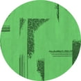 thumbnail image 1 of Ahgly Company Indoor Round Abstract Emerald Green Modern Area Rugs, 8' Round, 1 of 4