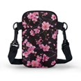 thumbnail image 2 of HELLHERO Cherry Blossom Pattern 2 Zippers Double Layer Cross Body Purse Polyester for Women, 2 of 7