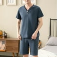 thumbnail image 2 of uikmnh Mens Pants,Men's Sleepwear Soft Smooth Short Sleeve Short Pant Sleepwear Man with Pockets Two Piece Pajamas(Color:Navy,Size:3XL), 2 of 5