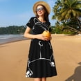 thumbnail image 4 of Fotbe Animal Bulldog Vestido Largo de Moda para Mujer, Vestido Tipo Camiseta con Manga Corta y Estilo Casual a Rayas y Bloques de Color, 4 of 6