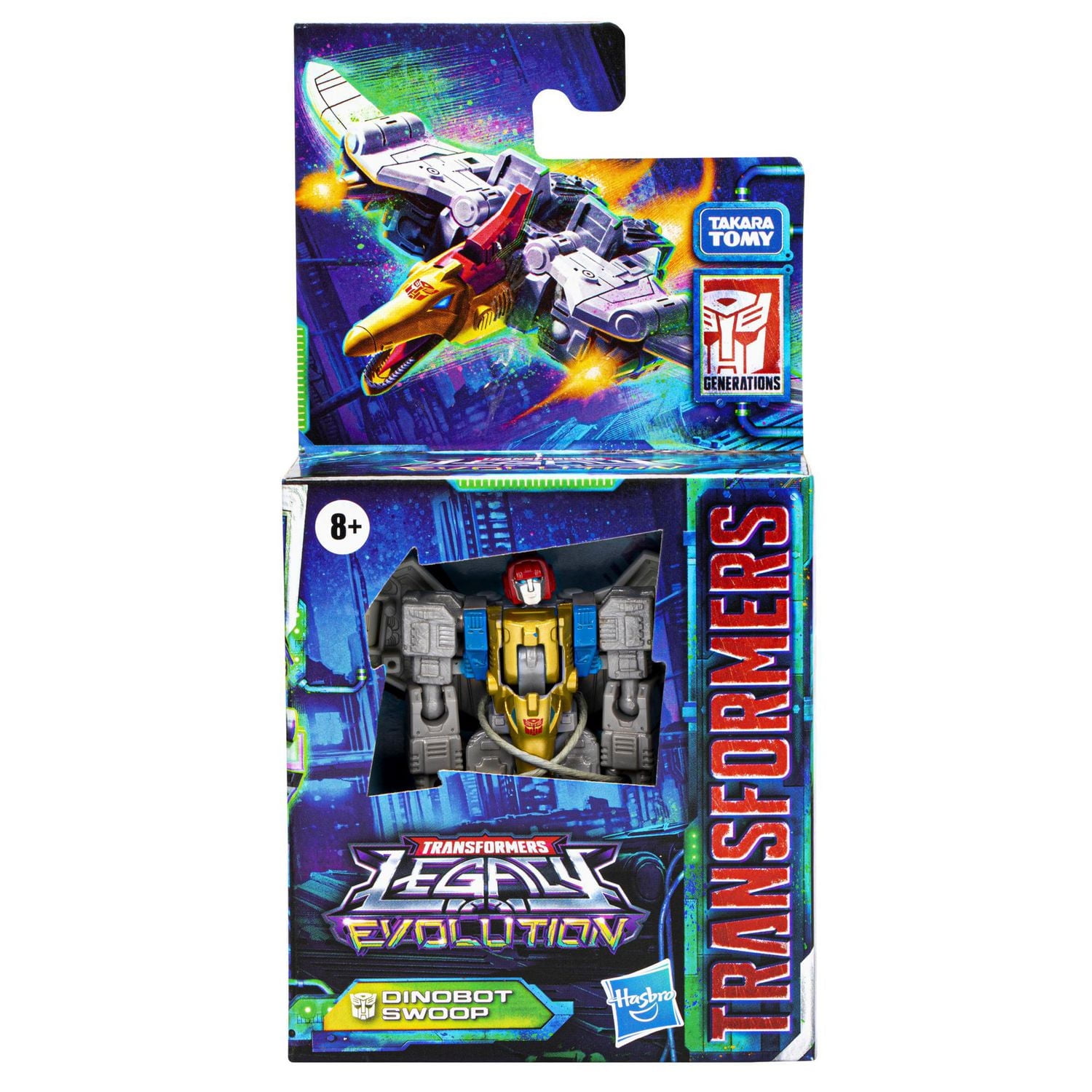 Transformers Generations Legacy Evolution, figurine Dinobot Swoop à conversion de 8,5 cm, classe Origine, pour filles et garçons, à partir de 8 ans