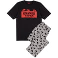 thumbnail image 1 of Stranger Things Mens Black Short Sleeve Long Leg Pyjama Set (Large) [dis], 1 of 7