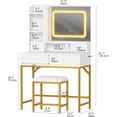 thumbnail image 5 of Makeup Vanity Desk with Mirror&Lights,Vanity Desk with 4 Drawers, 6 Storage Shelves,Dressing Table with Charging Station for Girls Bedroom, 5 of 5