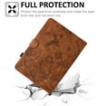 thumbnail image 4 of ELEHOLD Case For Samsung Tab S5e 10.5" (2019) Embossed Flowers and Birds Leather Tablet Case, Slim Back Smart Cover, Full Body Protection, Kickstand,with Card Pocket, Brown, 4 of 10