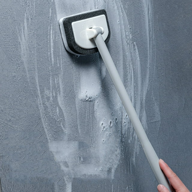 TIMIFIS Shower Cleaning Brush 16 Inches Bathtub Brush Wall Tile Brush Replaceable Heads Window Glass Cleaning Brush Detachable Decontamination Floor Brush For Bathtub