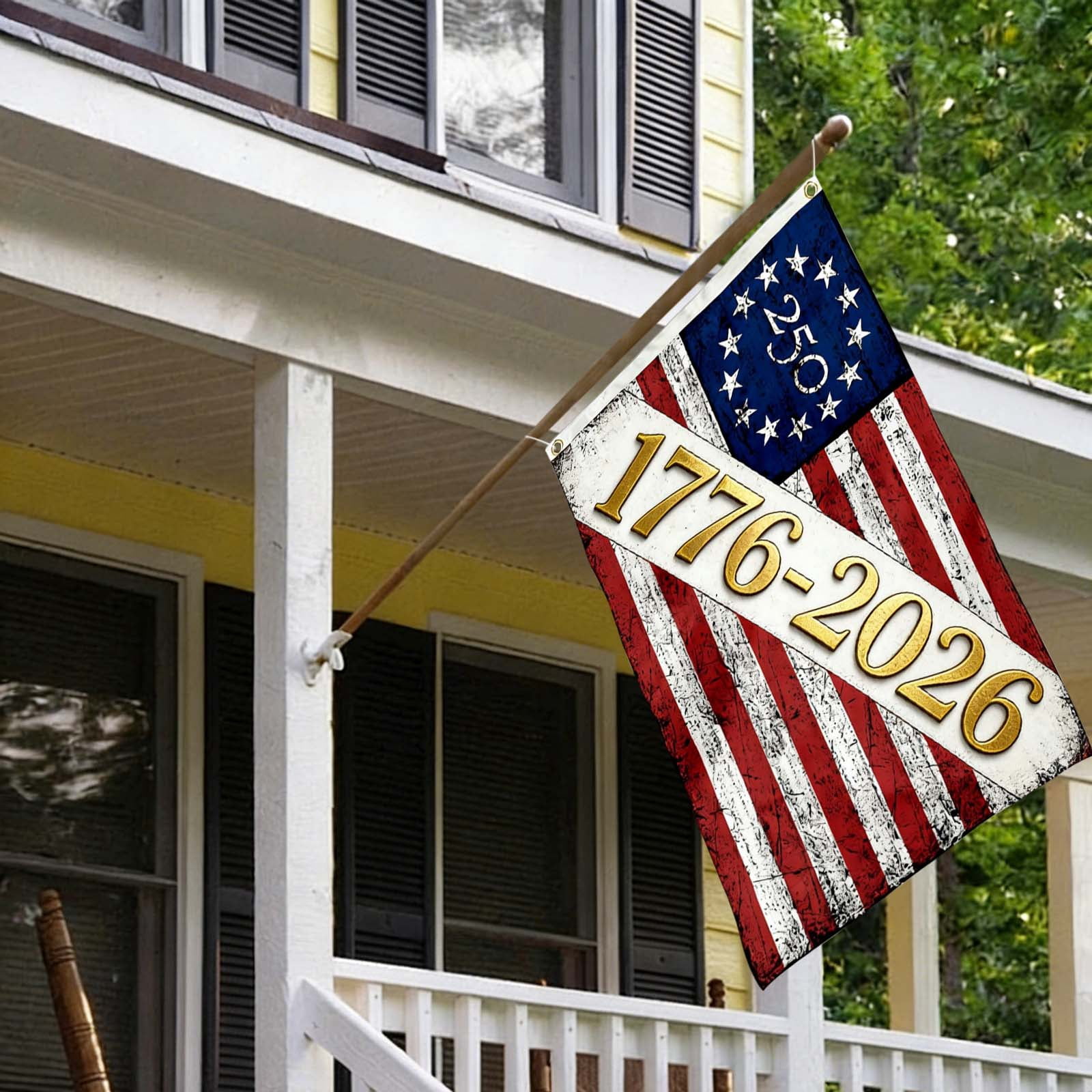 Clearance! 250th Anniversary Flag 3x5 Feet, USA Commemorative Patriotic Flag for Indoor and Outdoor Use, Reinforced Brass Grommets, Ideal for Yards, Balconies, and Patriotic Celebrations