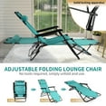 thumbnail image 3 of Zimtown 2-in-1 Folding Chaise Lounge Chair, Adjustable Foldable Tanning Chair with Pillow, Recliner Chair for Indoor Outdoor, Mint Green, 3 of 11