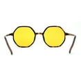 thumbnail image 4 of Mens Retro Squared Octagon Plastic Hippie Sunglasses Tortoise Yellow, 4 of 4