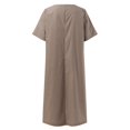 thumbnail image 6 of Sngxgn Womens Summer Dresses Square Neck Lantern Sleeve Tie Backless Ruffle A-Line Casual Dress(Khaki,L), 6 of 7