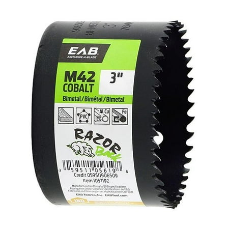 

Razor Back 1057192 3 in. M42 Industrial Hole Saw - Recyclable Exchangeable