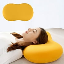 EazyTech Memory Foam Cervical Pillows for Neck Support, 22x14x4.5in Ergonomic Contour Pillow for Back/Stomach Sleepers Yellow