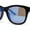Matte Black - Blue Mirror, variant on Mens Kush Color Mirror Lens Round Horn Rim Sport Plastic Sunglasses Matte Black - Blue Mirror