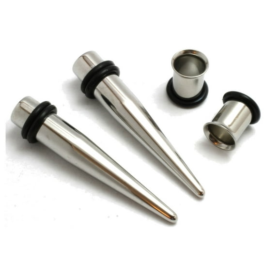 5/8" 16mm PAIR Steel Tapers AND Tunnels Ear Stretching Kit