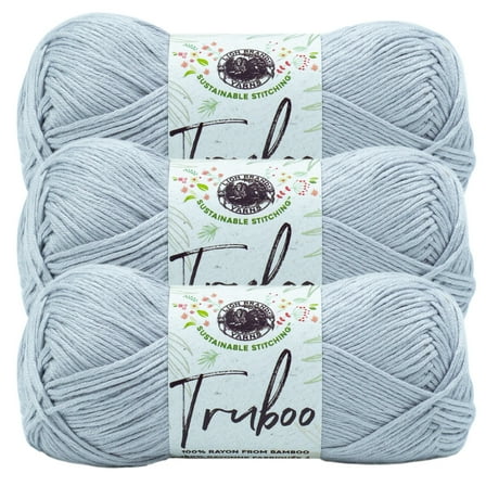 Lion Brand Yarn Truboo Silver Yarn 3 Pack