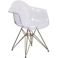 thumbnail image 3 of Transparent Side Chair with Arms and Gold Base$$Furniture, 3 of 9