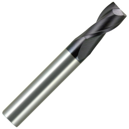 

5/16 Diameter 2 Flute Single End 30° Carbide End Mill Stub TiCN Coated 1/2 Length of Cut 5/16 Shank 2 OAL