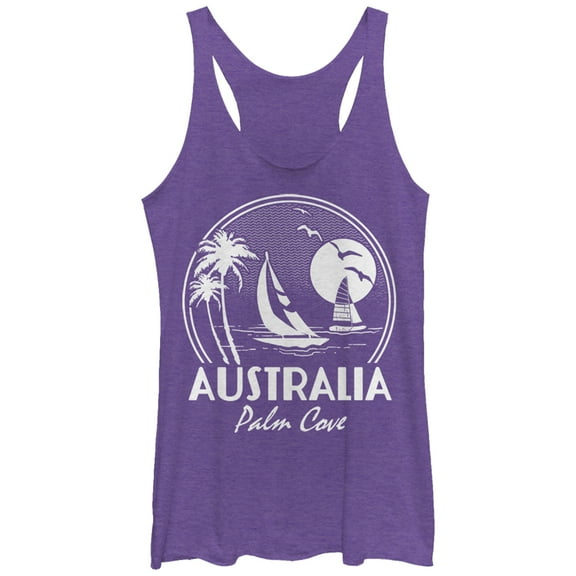 Women's Lost Gods Australia Palm Cove Racerback Tank Top Purple Heather Small