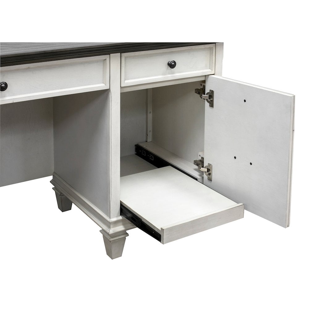 Martin Furniture Hartford Wood Credenza Office Desk Writing Table White