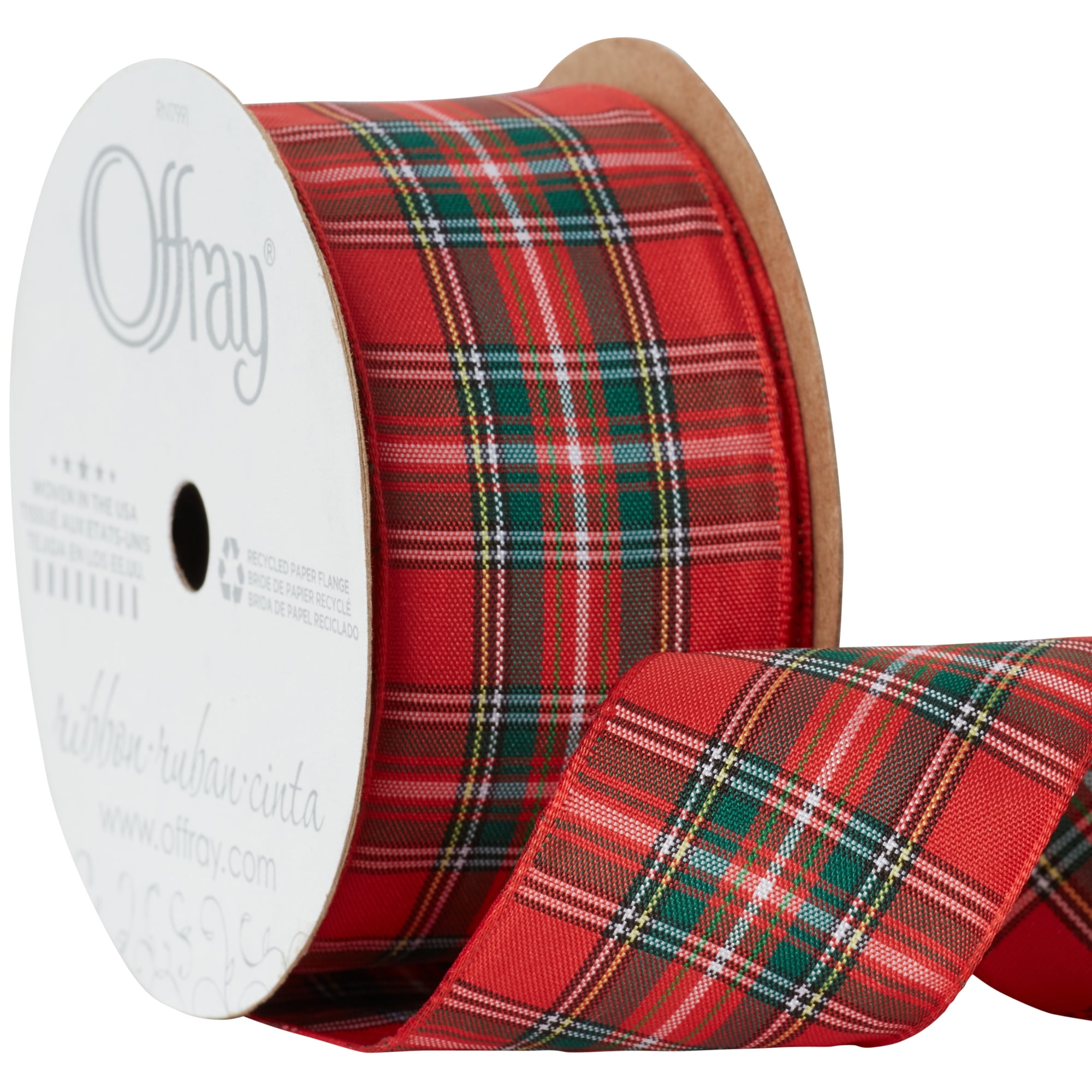 Offray Ribbon, Red 1 1/2 inch Gingham Woven Ribbon for Sewing