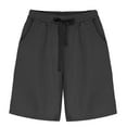 thumbnail image 2 of up to 60% off Gifts Usmixi Womens Elastic Waist Shorts Casual Solid Plus Size Loose Straight Leg Short Pants Summer Comfy Lightweight Pocket Shorts with Drawstring Black XXXL, 2 of 3