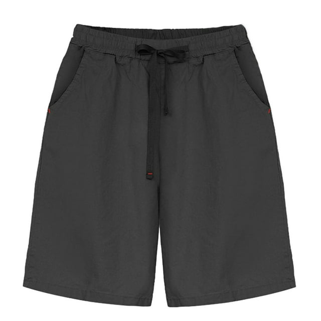Timegard Womens Shorts Plus Size Straight Leg Elastic Waisted Drawstring Lounge Shorts with Pockets