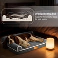 thumbnail image 6 of Exclusivo Mezcla Large Orthopedic Dog Bed, Luxury Striped Jacquard Pet Bed Sofa, Waterproof and Washable, 42"×28", Grey, 6 of 10