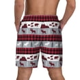 thumbnail image 4 of Fotbe Buffalo Plaid Forest Men’s Swim Trunks Quick Dry Swim Shorts Board Shorts with Mesh Lining-Large, 4 of 9