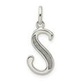 thumbnail image 3 of 925 Sterling Silver Polished Glitter Enamel Letter S Shaped Pendant, 3 of 7