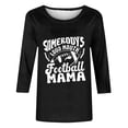 thumbnail image 4 of QATAINLAV T-Shirts de Jour de Match pour Femmes Mode Imprimé Football Manches 3/4 Hauts Décontractés Col Rond Chandail Blouses T-Shirts Graphiques Amusants Retour à l'Université Vente Noir m, 4 of 5