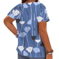 thumbnail image 2 of CLOOCL Women T-Shirts Plus Size Blouses Ginkgo Leaf Printing Short Sleeve Tops, 2 of 6