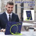 thumbnail image 5 of For Samsung Galaxy Tab S10 Lite/S10 FE/S9 FE 10.9 inch Case, 360 Rotatable Handle Stand, Shoulder Strap, Drop-Proof Design, NavyBlue Lime, 5 of 7
