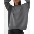 thumbnail image 7 of Arvbitana Women's Knit Sweater Solid Color Long Sleeve Lightweight Pullover Sweater Ladies Casual Loose Knitwear Tops Streetwear Fall Winter Clothes, 7 of 7