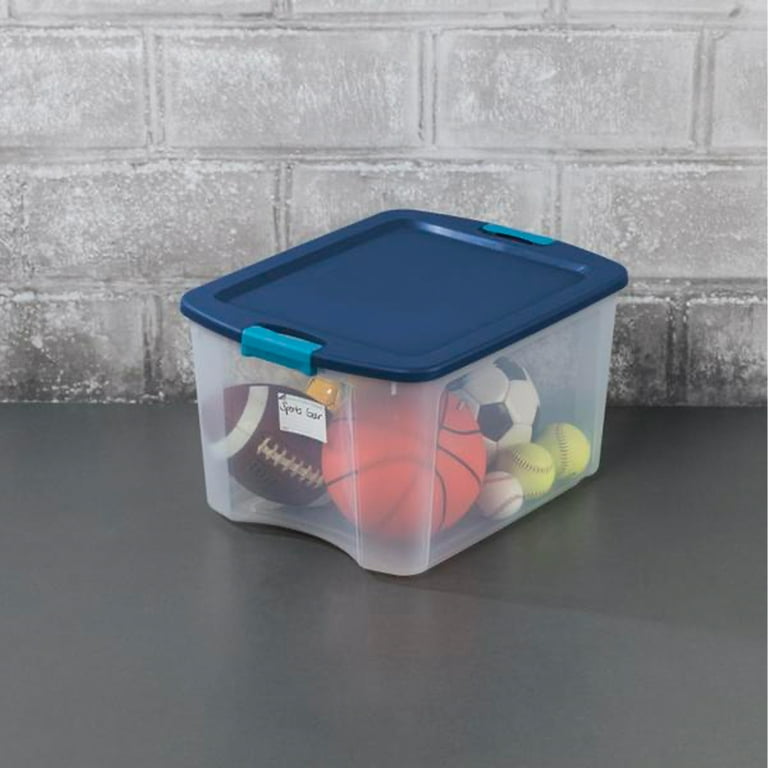 Sterilite Latch & Carry 18 Gallon Plastic Stacking Storage Tote w